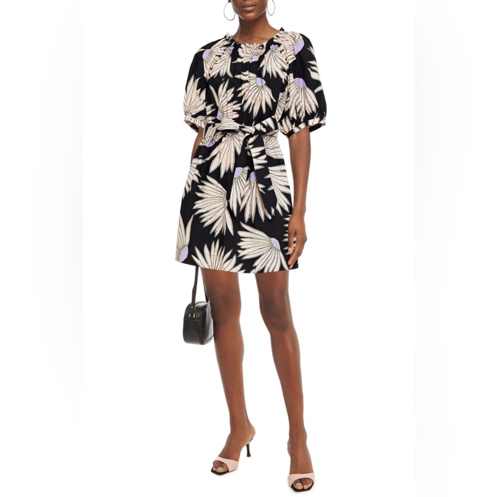 Kate Spade floral cotton mini dress belted size M